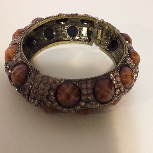 Fashion bracelet sparkly brown and amber